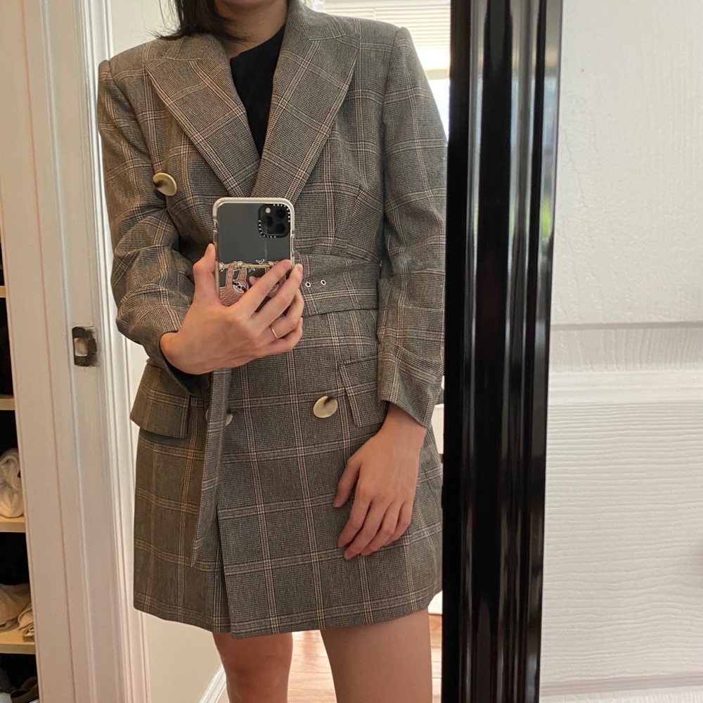 Zara checked blazer dress